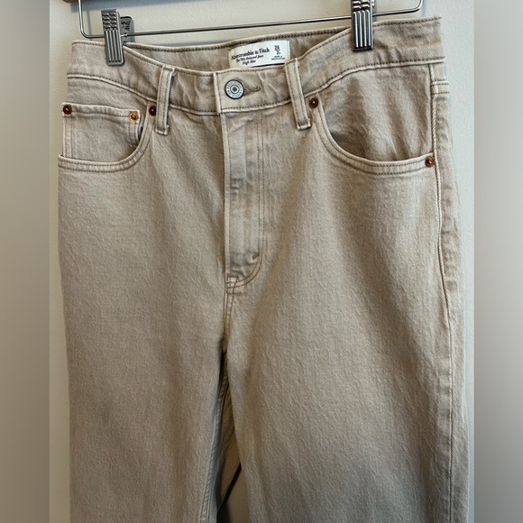 Abercrombie Fitch Women’s Tan Denim Jeans - Size 2 90s Relaxed Jeans High Rise - Picture 5 of 9